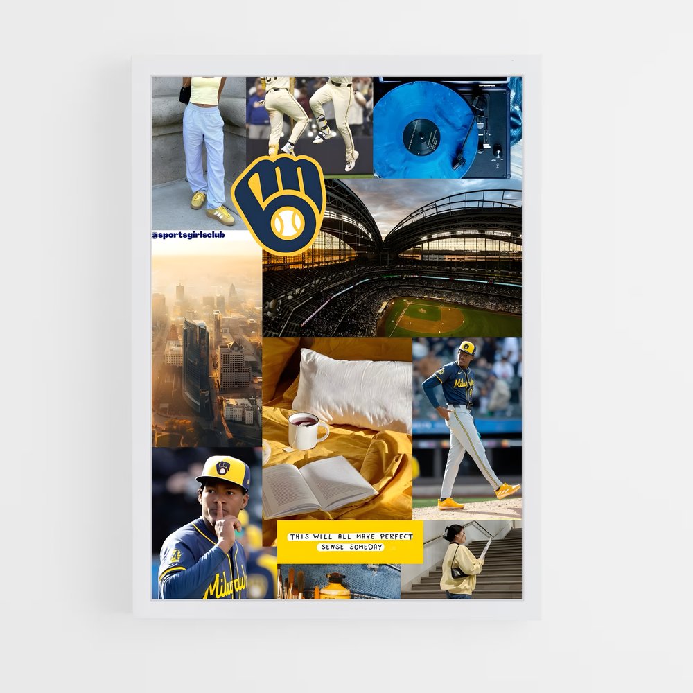 Poster Le Joueur au Chapeau Jaune – affiche Baseball (vue 3)
